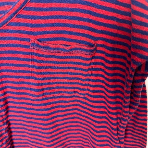 Madewell knit melody pocket tee long sleeves red navy striped medium - Picture 7 of 10